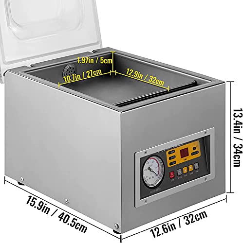 VEVOR Chamber Vacuum Sealer DZ-260C Kitchen Food Chamber Vacuum Sealer, 110V Packaging Machine Sealer for Food Saver, Home, Commercial Using