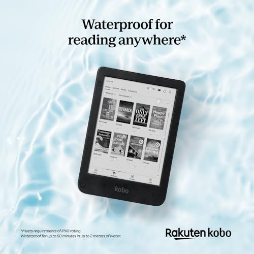 Kobo Clara BW | eReader | 6” Glare-Free Touchscreen with ComfortLight PRO | Dark Mode Option | Audiobooks | Waterproof | 16GB of Storage | Black