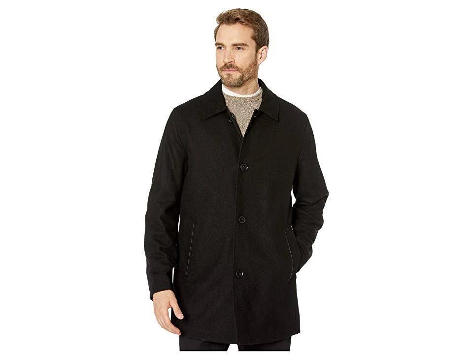 Cole Haan Mens Reversible Wool Car Coat, Black