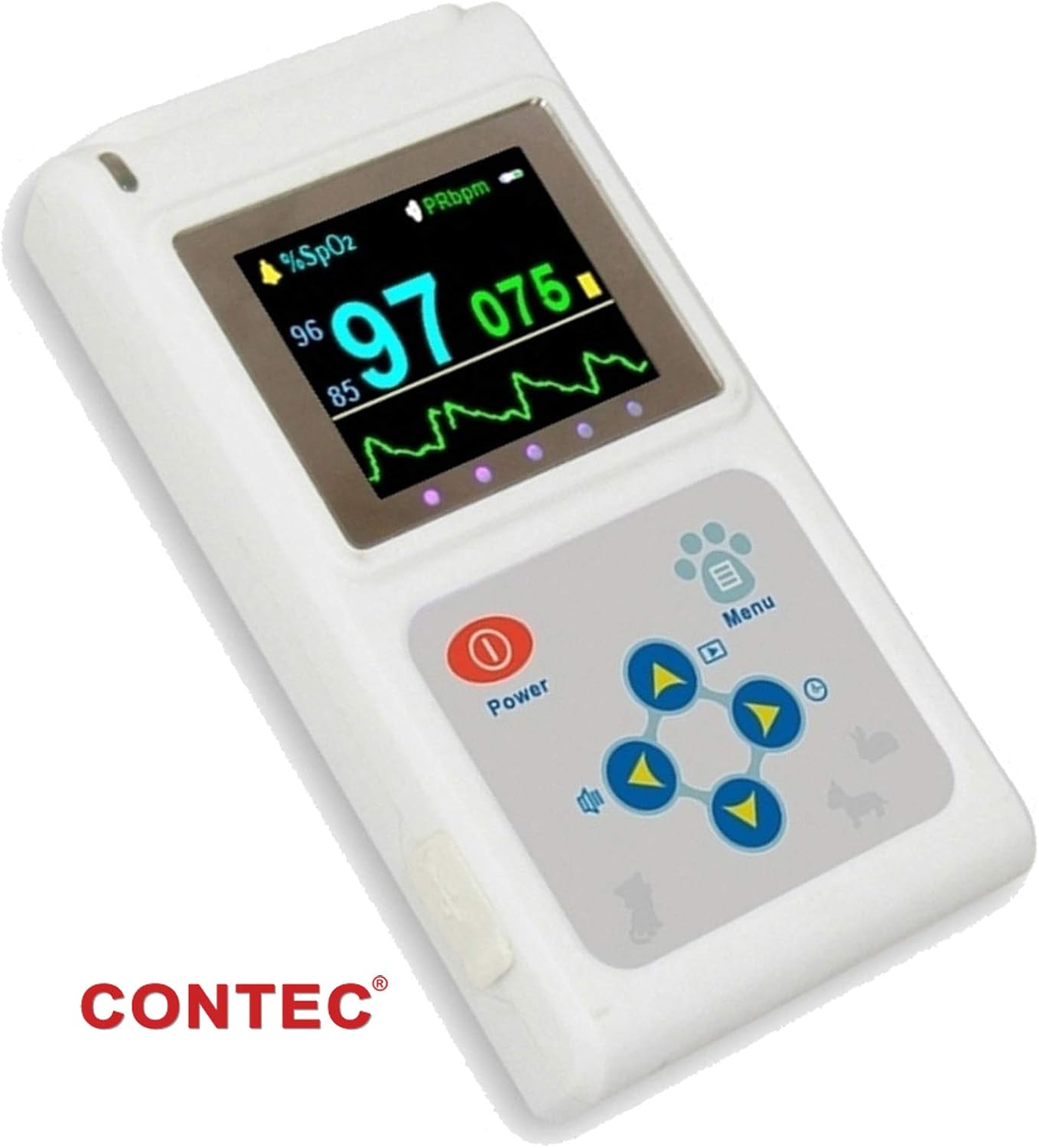 CONTEC CMS60D-VET Veterinary Pulse Oximeter Handheld Machine for Cat and Dog with Pulse Rate Tongue/Ear SPO2 Probe