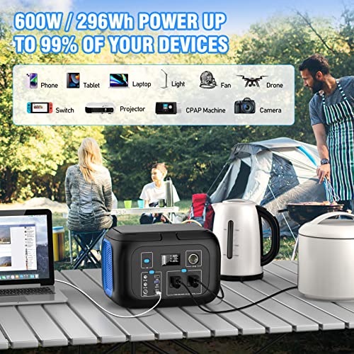 Portable Power Station 97Wh Power Bank 26400mAh Battery Pack Fasting Charging 150W AC Outlet Solar Generators with Wireless Charging Battery Bank LED Flashlight Power Supply for Camping RV Emergency