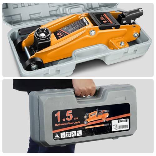 DNA MOTORING Floor Jack 3 Ton (6000 lbs) Capacity, Fast Lift Service Jack Low Profile Steel Heavy Duty Hydraulic Car Jack, Lifting Range 3"-20", Black, TOOLS-00475-BK