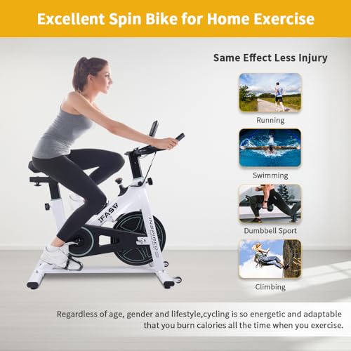 IFAST Stationary Bikes for Home Indoor Exercise Bike with LCD Monitor and Comfortable Seat Cushion for Home Gym Cardio Fitness Training