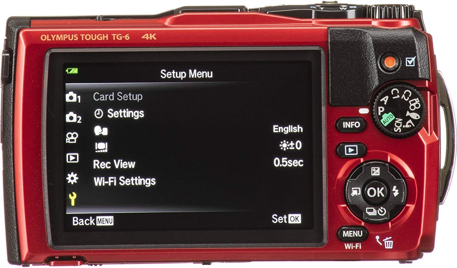 Olympus Tough TG-6 Digital Camera (Red) with Carrying Case (Black) and Starter Kit: Includes- x1 Ultimaxx Li-90B Replacement Battery for Olympus Tough TG-6 Cameras, & SanDisk Ultra 128GB