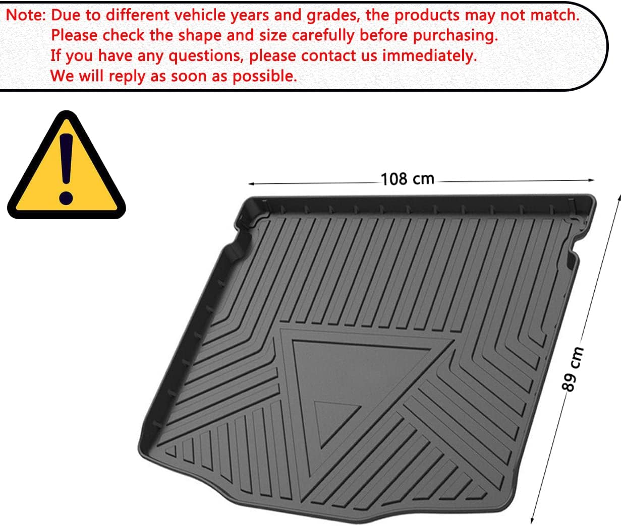 Escape Cargo Liners - All Weather Rear Trunk Tray Cargo Mats Protector Custom Fit for Ford Escape, 3D Tech Waterproof Durable Odorless Flexible TPO Accessories, Compatible with Escape 2020-2021 2022