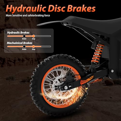 Electric Dirt Bike Teens Adults - 48V 21AH Electric Bicycle 14"/12" Fat Tire Off Road High Torque Mini E Motocross Motorcycle Dirt Bike