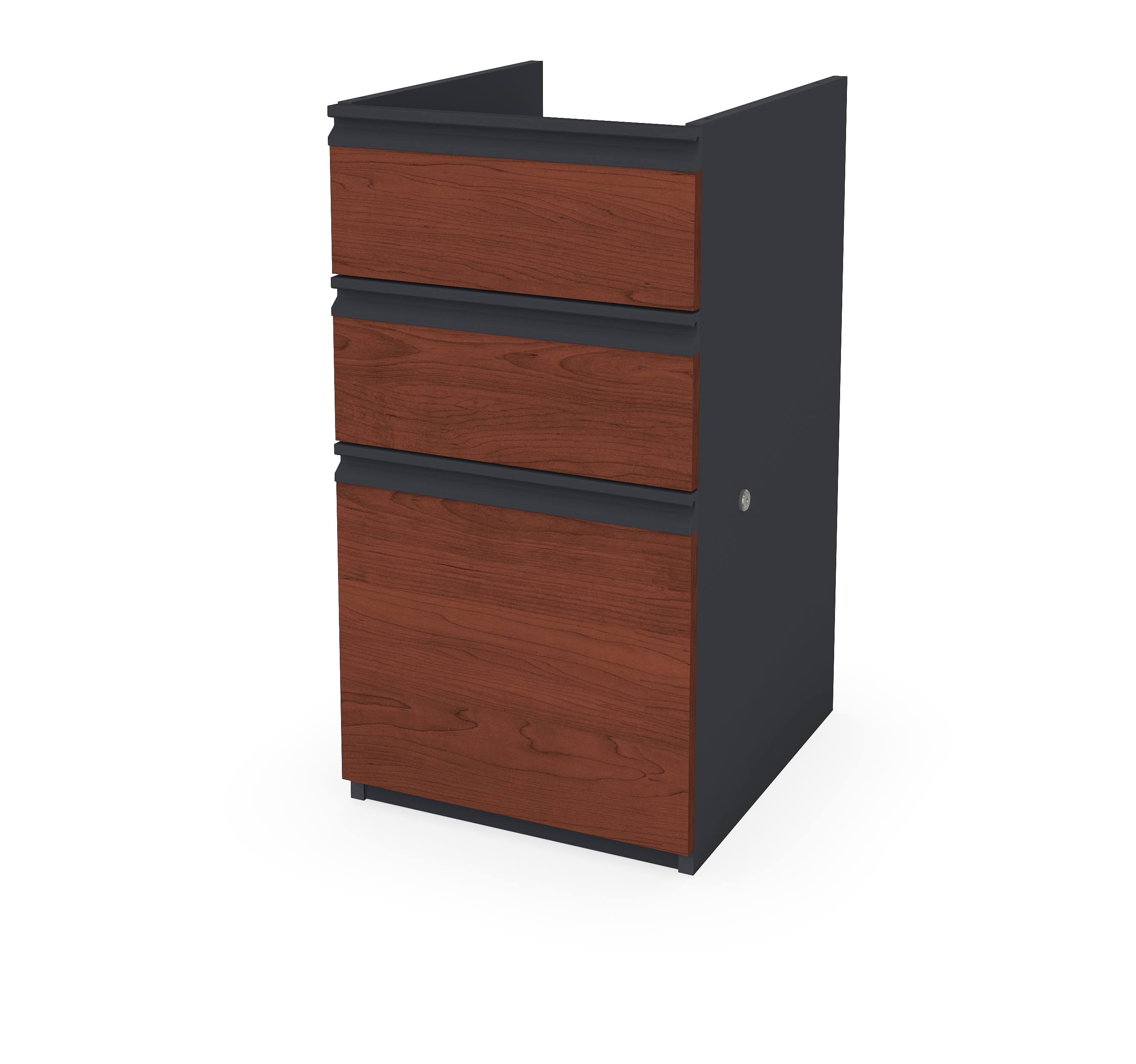 Bestar 99620-2139 Prestige + Pedestal (ready-to-assemble) in Bordeaux Graphite