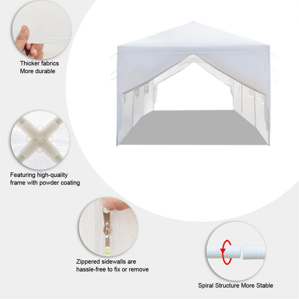 30'x 10' Outdoor Party Tent, Patio Wedding Gazebo Waterproof White Canopy with Sidewalls Party Wedding Tent Cater Events Pavilion Beach BBQ