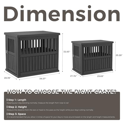 DRATO Dog Crate Furniture End Table Night Stand Furniture with Lockable Latch for Small to Large Dogs Side End Table, Modern Dogs Kennel Indoor