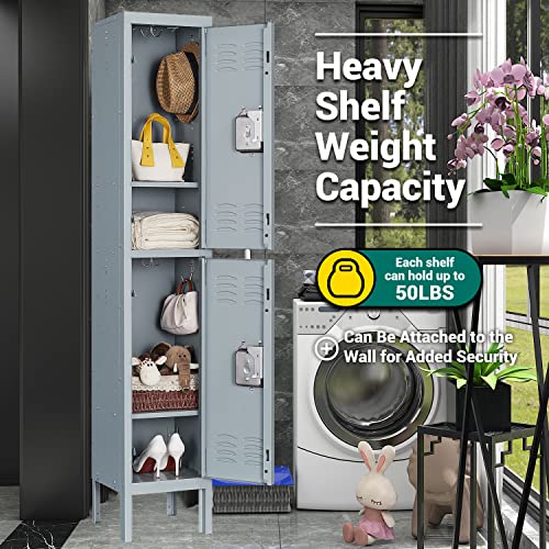 Metal Locker Steel Storage Cabinet with 2 Doors for Office School Gym Metal Storage Locker Cabinets for Employees Students Steel Locker