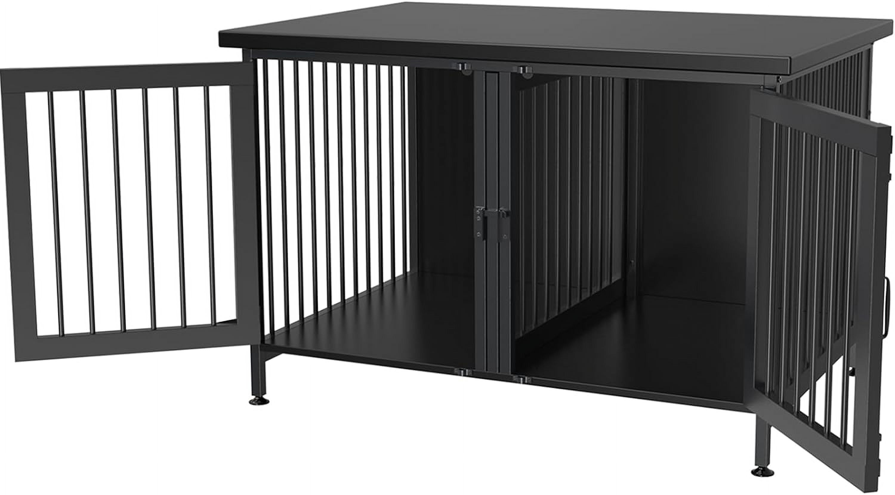 Double Dog Crate with Divider for 2 Small Dogs or 1 Dog, Furniture Style Kennel Indoor Cage with Removable Panel (Int.dims:36.2”Wx24.5”Dx21”H)