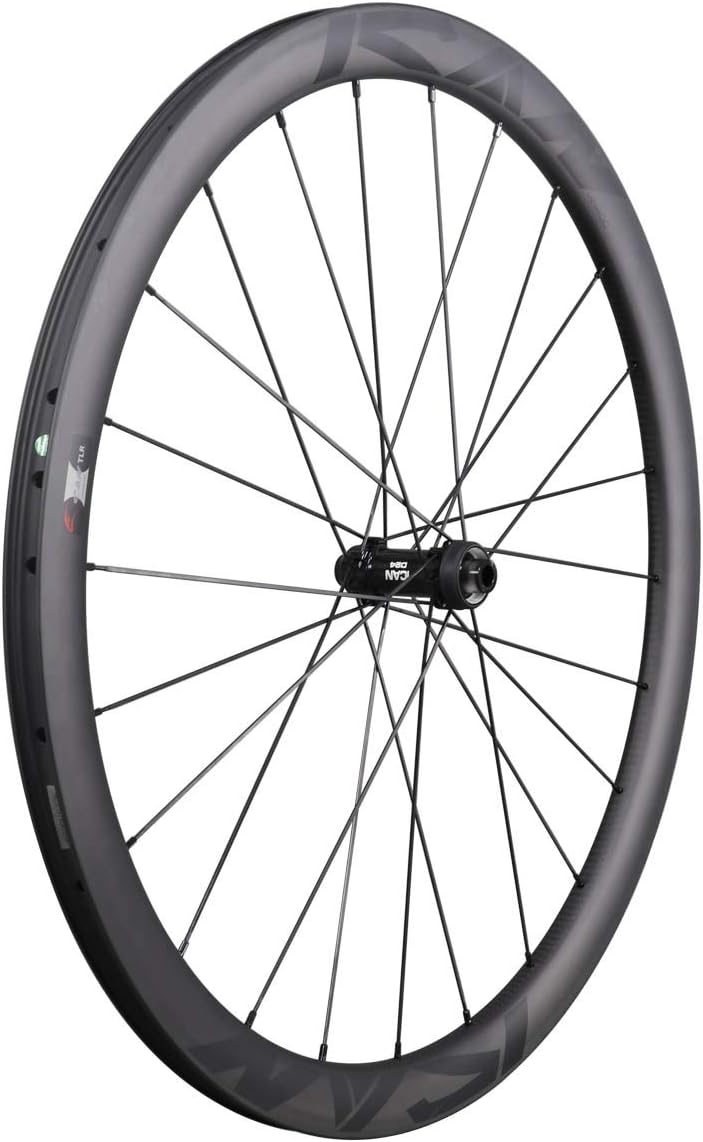 ICAN Carbon Road Bike Disc Wheelset BD40 50 55 mm Clincher Tubeless Ready 25mm Center Lock Thru Axle 12×100/12×142mm