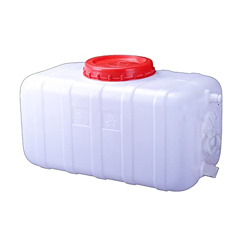 Water Tank White Water Container with Faucet 30L/70L/140L Portable Water Storage Jug Food Grade Horizontal Square Water Tan,Perfect for Outdoors Camping Hiking Emergency
