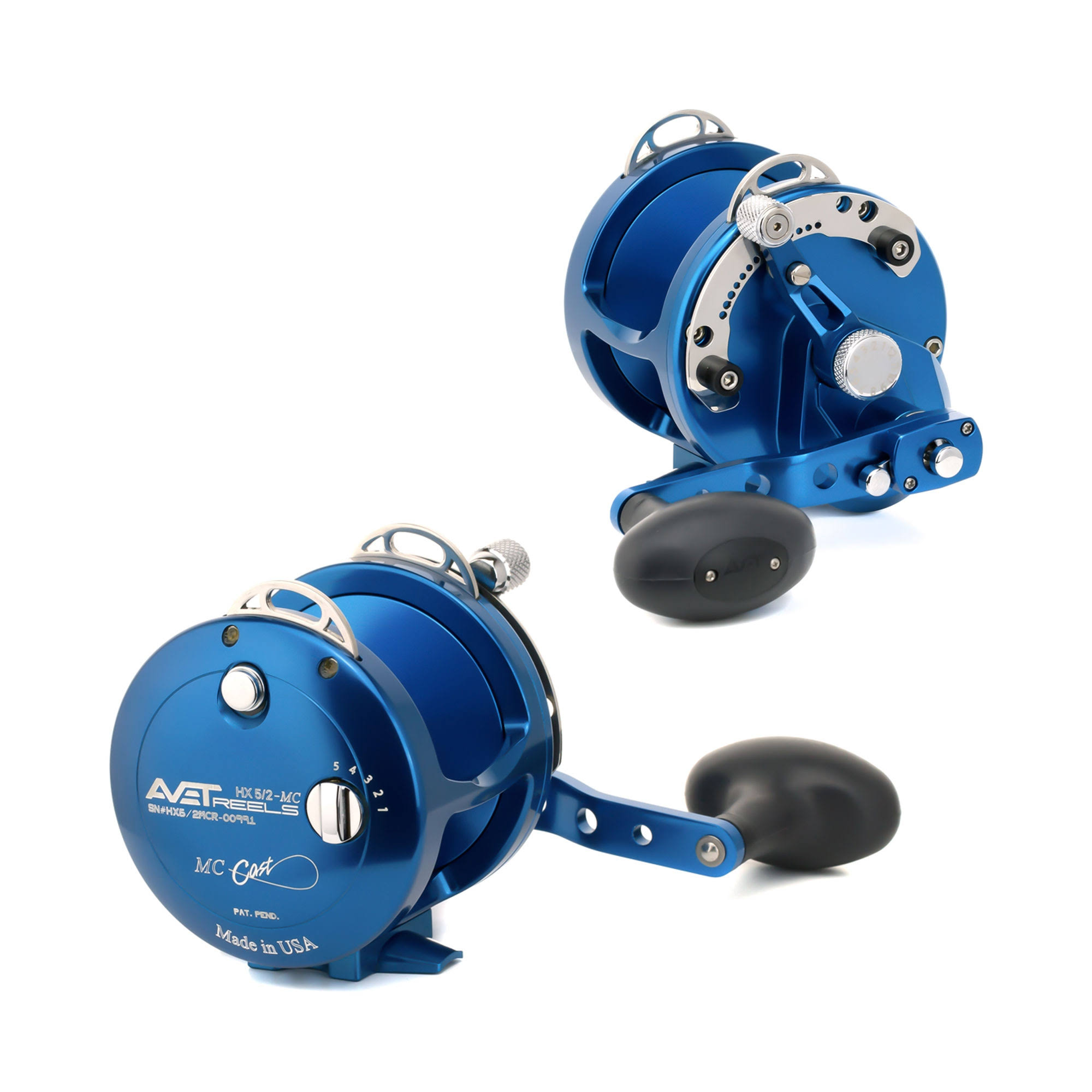 Avet HX 5/2 MC Two-Speed Lever Drag Casting Reels Blue