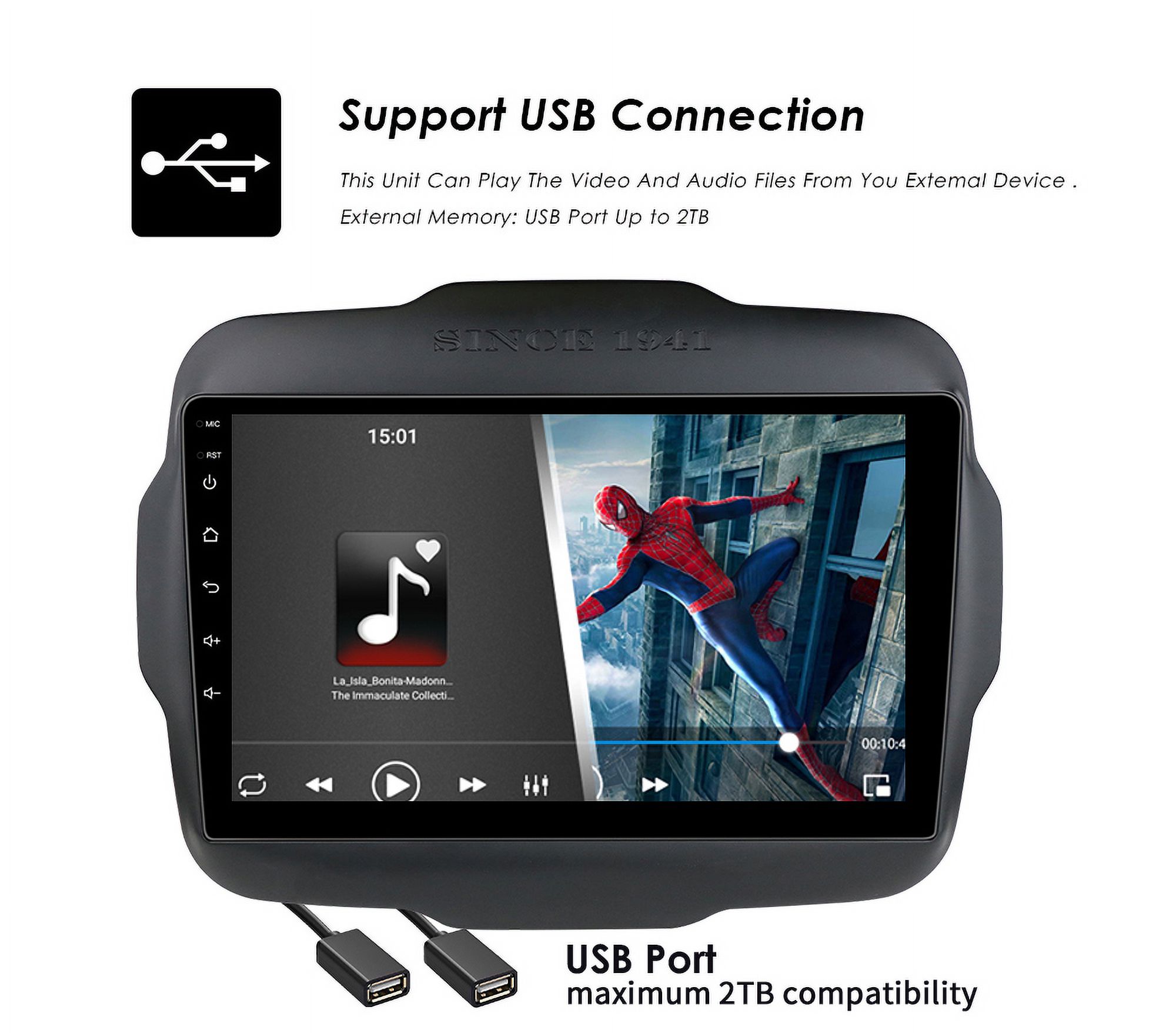 9" Android 12 GPS Navigation Wifi Car Radio Stereo Head Unit 2+32GB Carplay For Jeep Renegade 2016 2017 2018 2019 2020