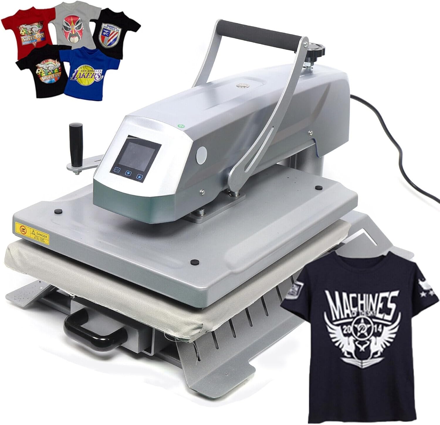 Auto Open Heat Press Machine, 16x20 Inch Clamshell Heat Press Auto Open, Digital Clam Heat Press for T Shirts Bags Mouse Pads More, Home Heat Transfer Machine for Gifts Business, silvery