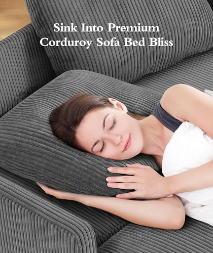 Sleeper Sofa Chair, 3 in 1 Convertible Sleeper Chair with Adjustable Backrest, 32" Pull Out Couch Bed 400lbs Support, Comfy Velvet Small Sofa Bed for Small Space with Pillow & 2 Pockets, Blue