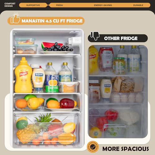 4.5 Cu.ft Mini Fridge with Freezer, Small Refrigerator with 2 Doors for Office, Kitchen, Dorm and Bedroom, Mini Refrigerator with Adjustable Shelves (Sliver）
