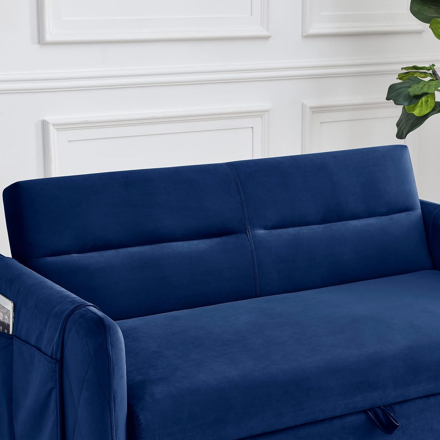 Ucloveria Sleeper Sofa Couch w/Pull Out Bed, 55" Modern Velvet Convertible Sleeper Sofa Bed, Small Love seat Sofa Bed w/Pillows & Side Pockets for Small Space, Living Room, Apartment