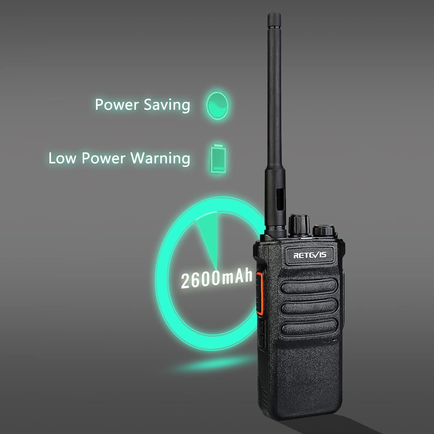 Retevis RT86 Two Way Radios Long Range Rechargeable,High Power Heavy Duty 2600mAh 2 Way Radios,Remote Alarm Walkie Talkies Adults with Shoulder Mic(4 Pack)