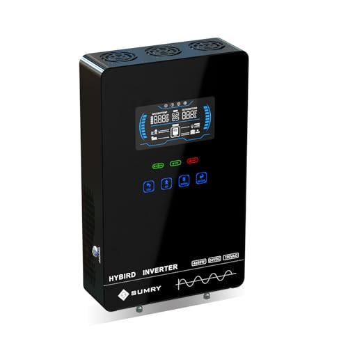SUMRY 3600W Solar Inverter Charger, DC 24V to AC 110V Hybrid Inverter with Built-in 120A MPPT Controller, Pure Sine Wave PV Power Converter, Supports Battery-Less or AGM Lithium Battery