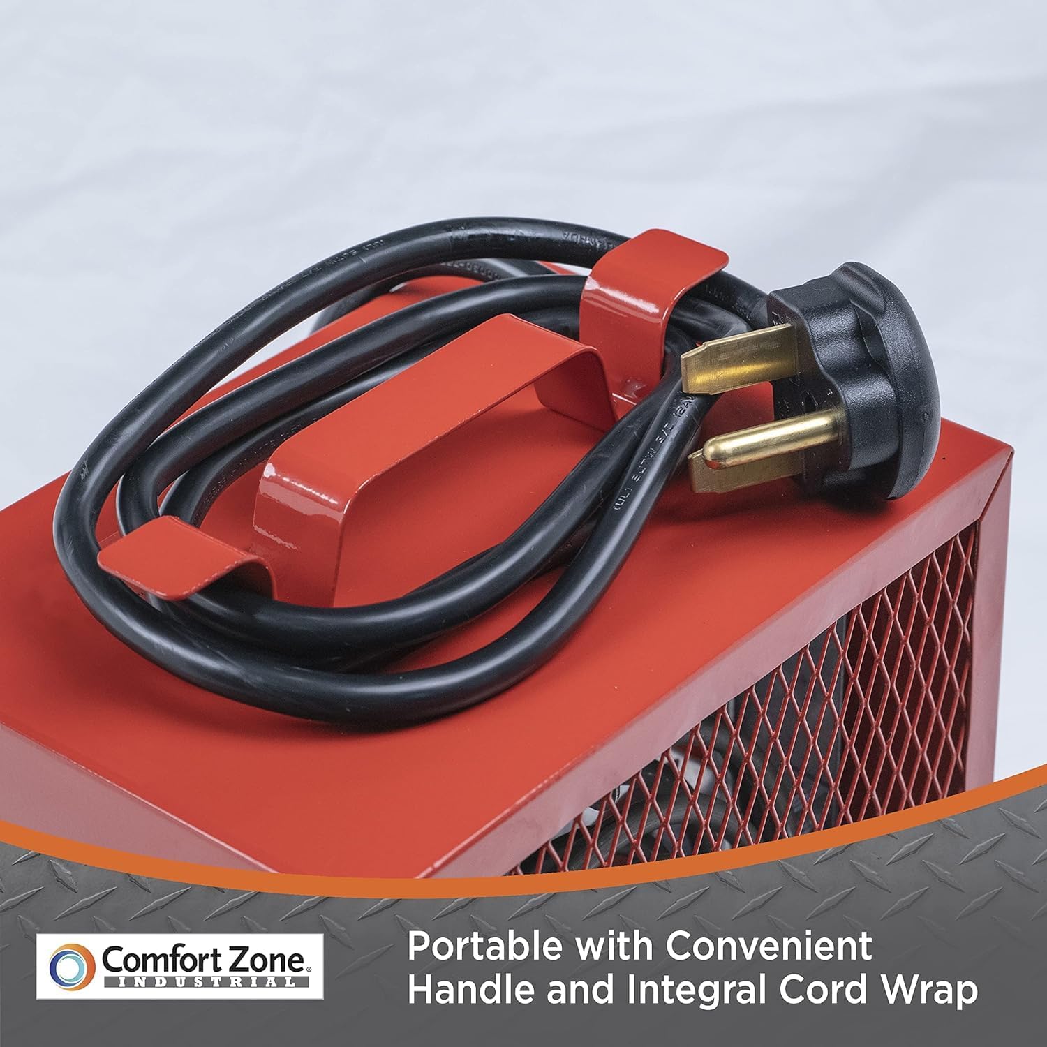 Comfort Zone Electric Fan-Forced Industrial Garage, Workshop Utility Space Heater, Thermostat Control, Heavy Gauge Steel, Carry Handle, Rubber Feet, NEMA 6-30P, & Overheat Protection, 4,800W, CZ290