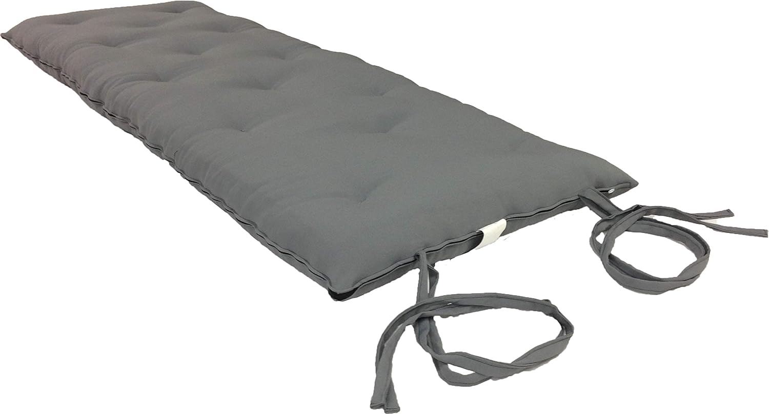 D&D Futon Furniture Gray Full Size Traditional Japanese Floor Rolling Mattresses, Cotton/Foam Shiki Futon 80 x 54 x 3