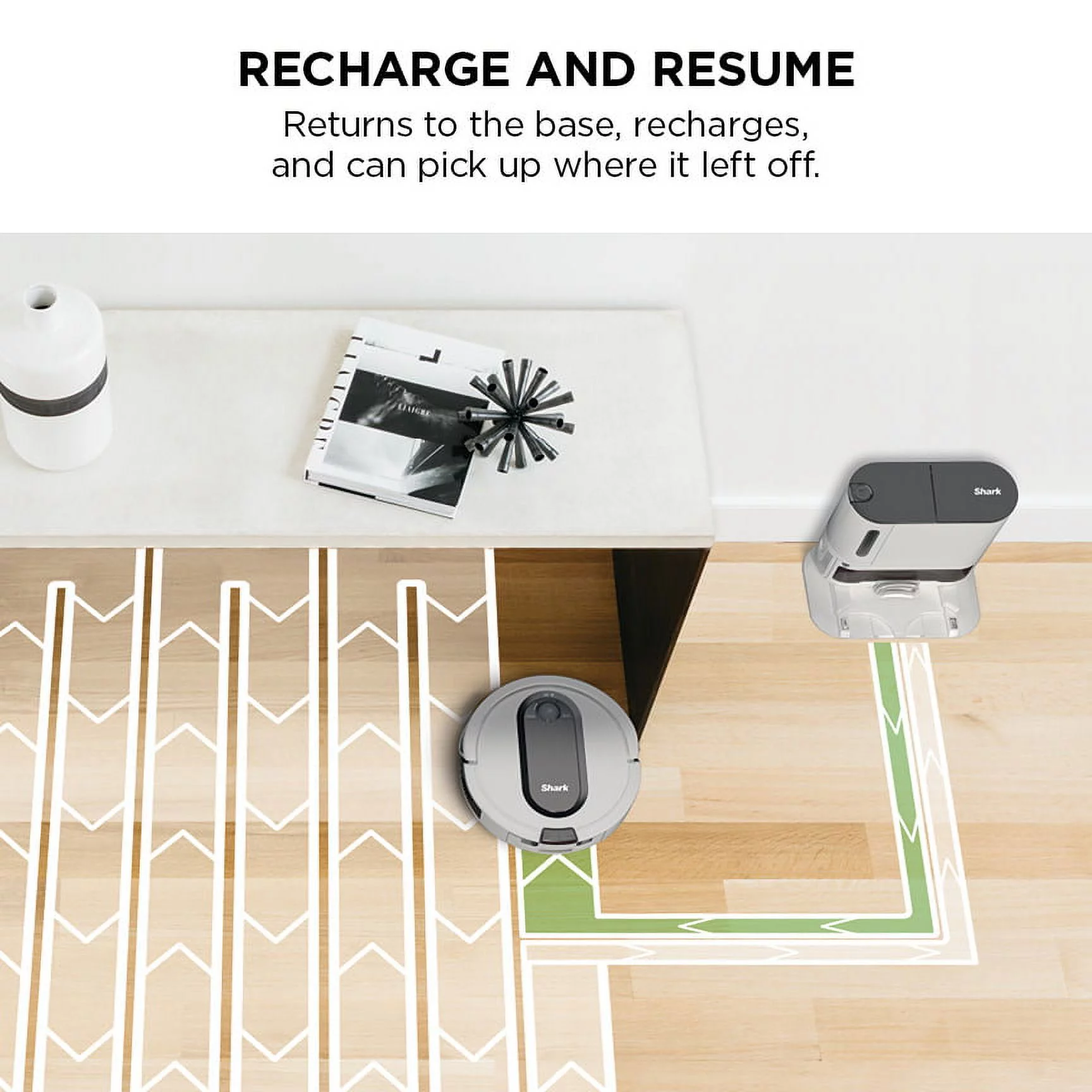 Shark EZ Robot Vacuum with Self-Empty Base, Bagless, Works with Google Assistant, White (RV913S)