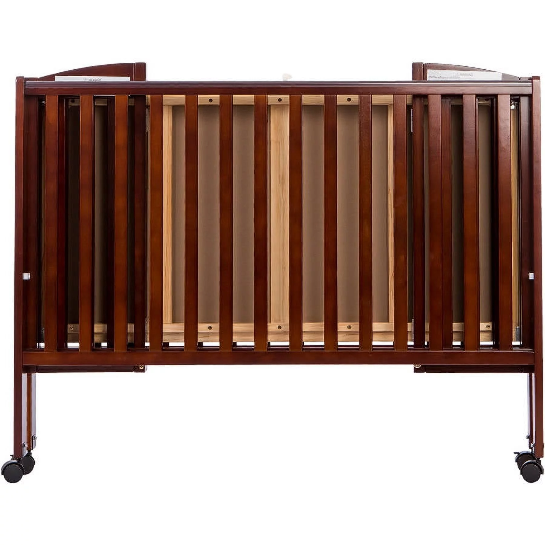 Dream On Me Full Size 2-in-1 Folding Stationary Side Crib, Locking Wheels, Espresso