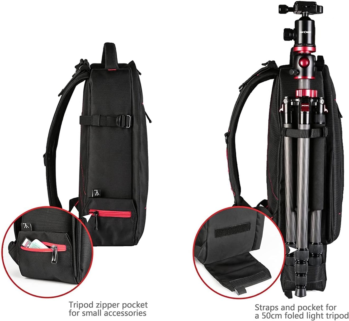 Beschoi DSLR Camera Backpack Waterproof Camera Bag for SLR/DSLR Camera, Lens and Accessories, Black (Large)