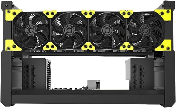 Mining Rig Frame 6 GPU Mining Frame Aluminum Stackable Rack Open Air Rig Frame Miner Case T2 T3 Without Fan