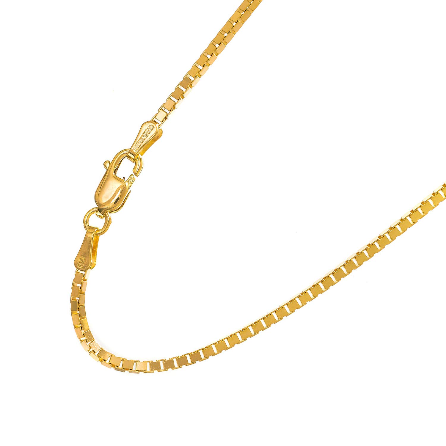 14kt 16" Yellow Gold 1.4mm Shiny Classic Box Chain with Lobster Clasp