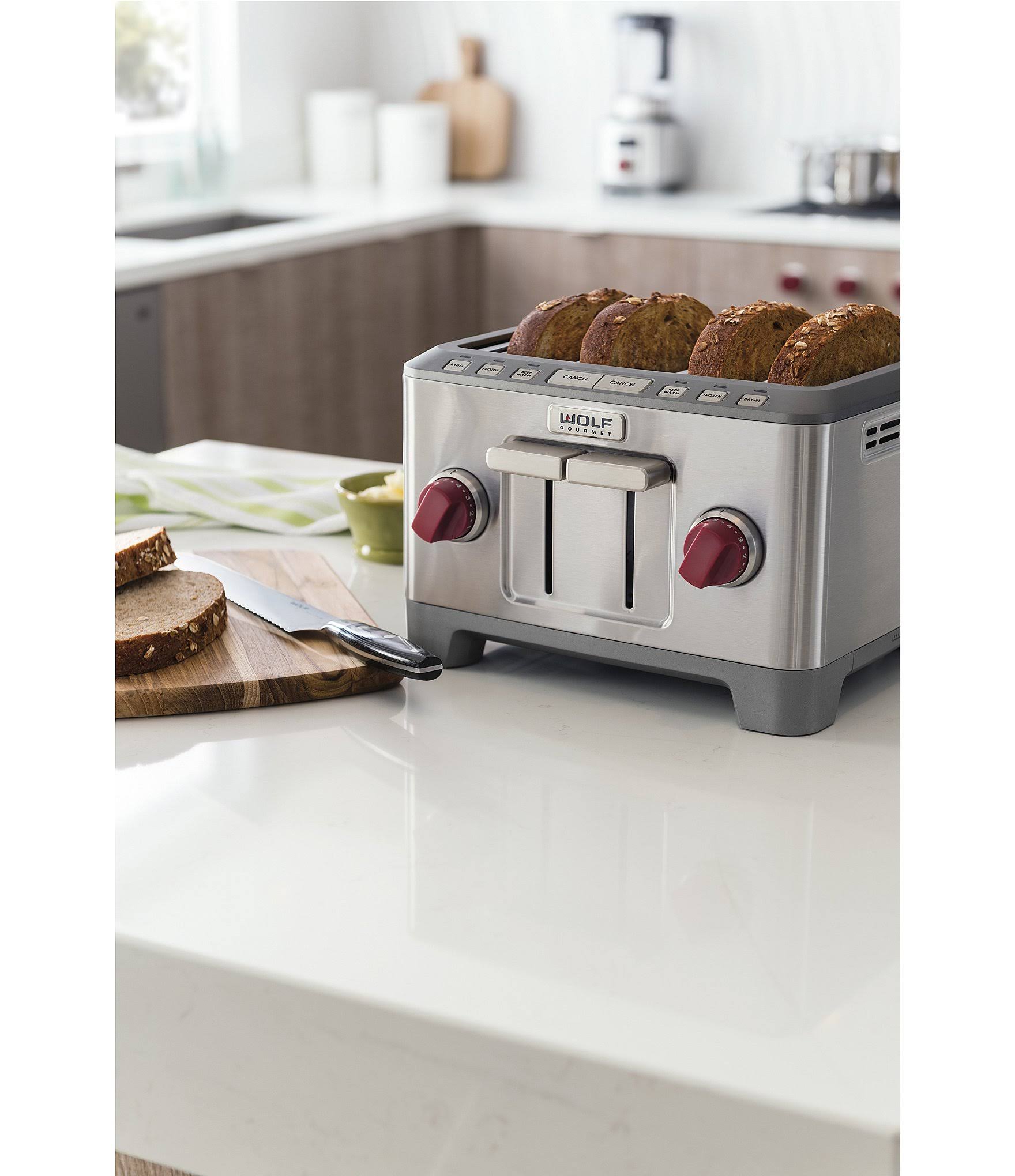 Wolf Gourmet 4-Slice Toaster, Red Knob