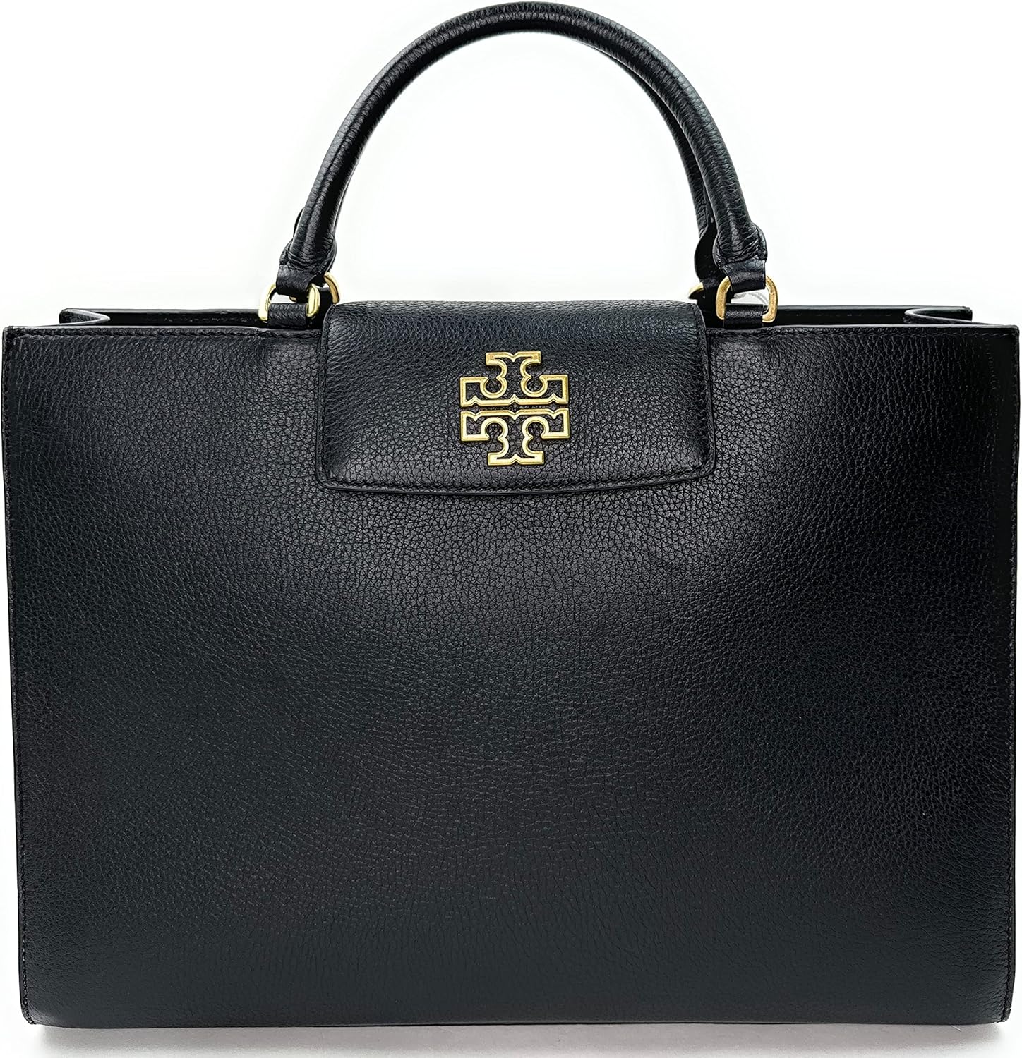 Tory Burch Britten Pebbled Leather Tote (Black)