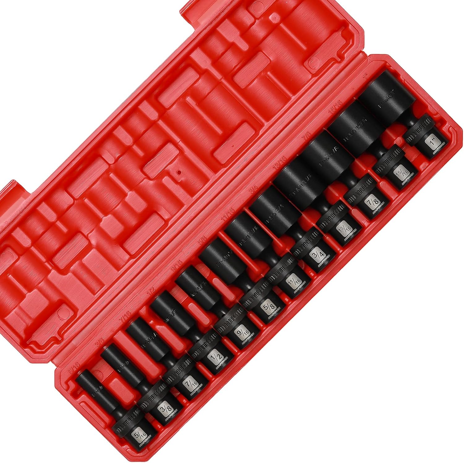 MIXPOWER 10-piece 3/8" Drive Shallow Universal Impact Socket Set, Metric,10-19mm, Swivel Socket with Flexible Wobble, CR-MO