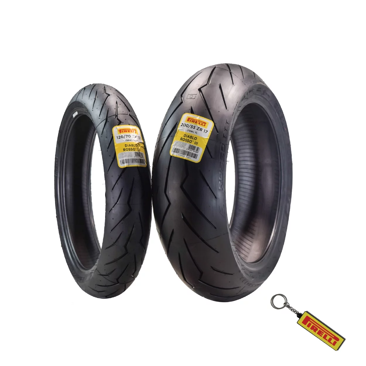 Pirelli Diablo Rosso III 120/70ZR17 200/55ZR17 Front & Rear Motorcycle Tire Set 120/70-17 200/55-17