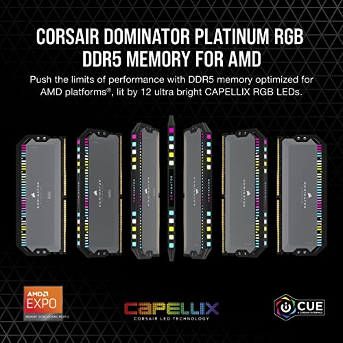 CORSAIR Dominator Platinum RGB DDR5 RAM with 32GB and 64GB