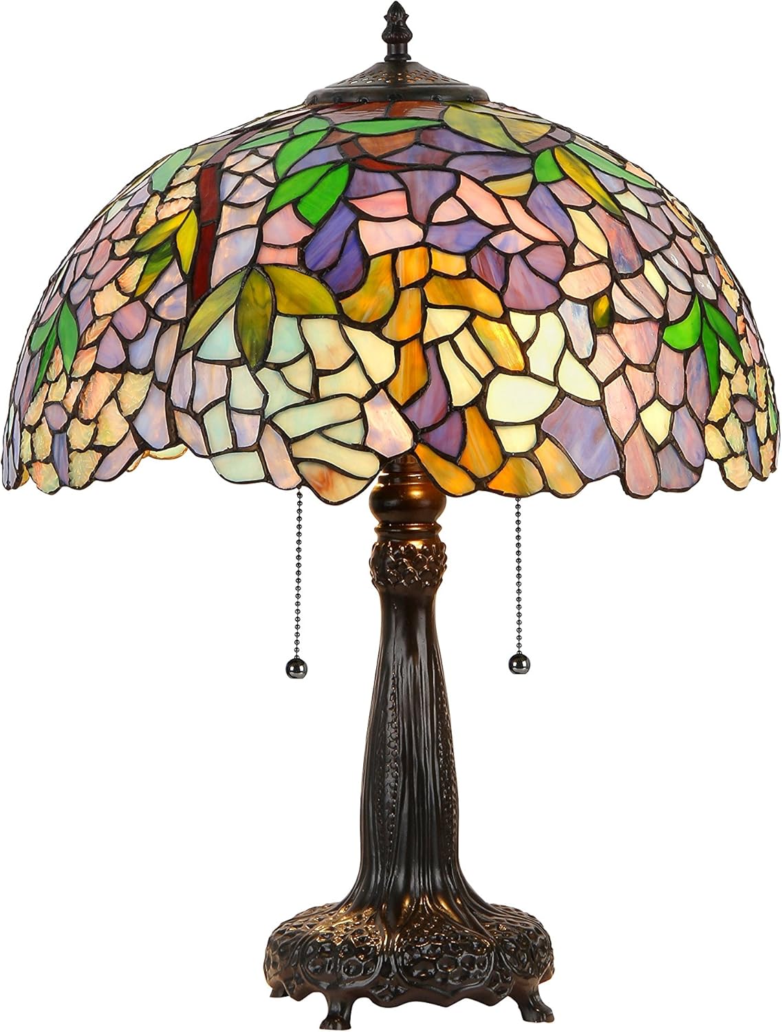 Tiffany-Style 2 Light Wisteria Table Lamp 16" Shade