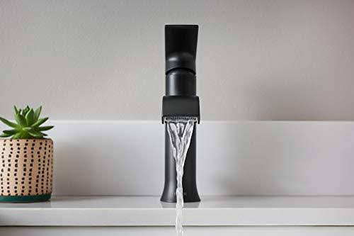 Moen 6702BL Genta LX Single Handle Bathroom Faucet with Drain, Matte Black