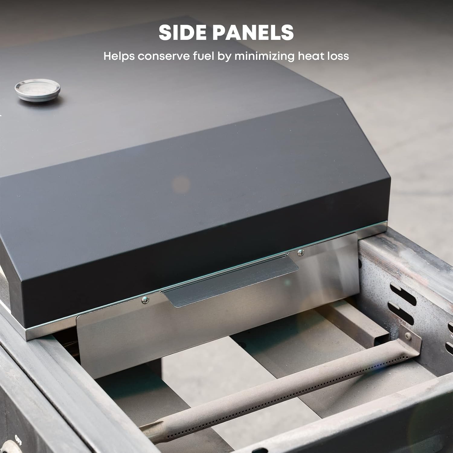 Stanbroil Pizza Oven for Blackstone 36" Gas Griddle Cooking Station, Outdoor Pizza Maker with Side Panels and Temperature Gauge, 17.7 in. x 13.7 in. Pizza Stone
