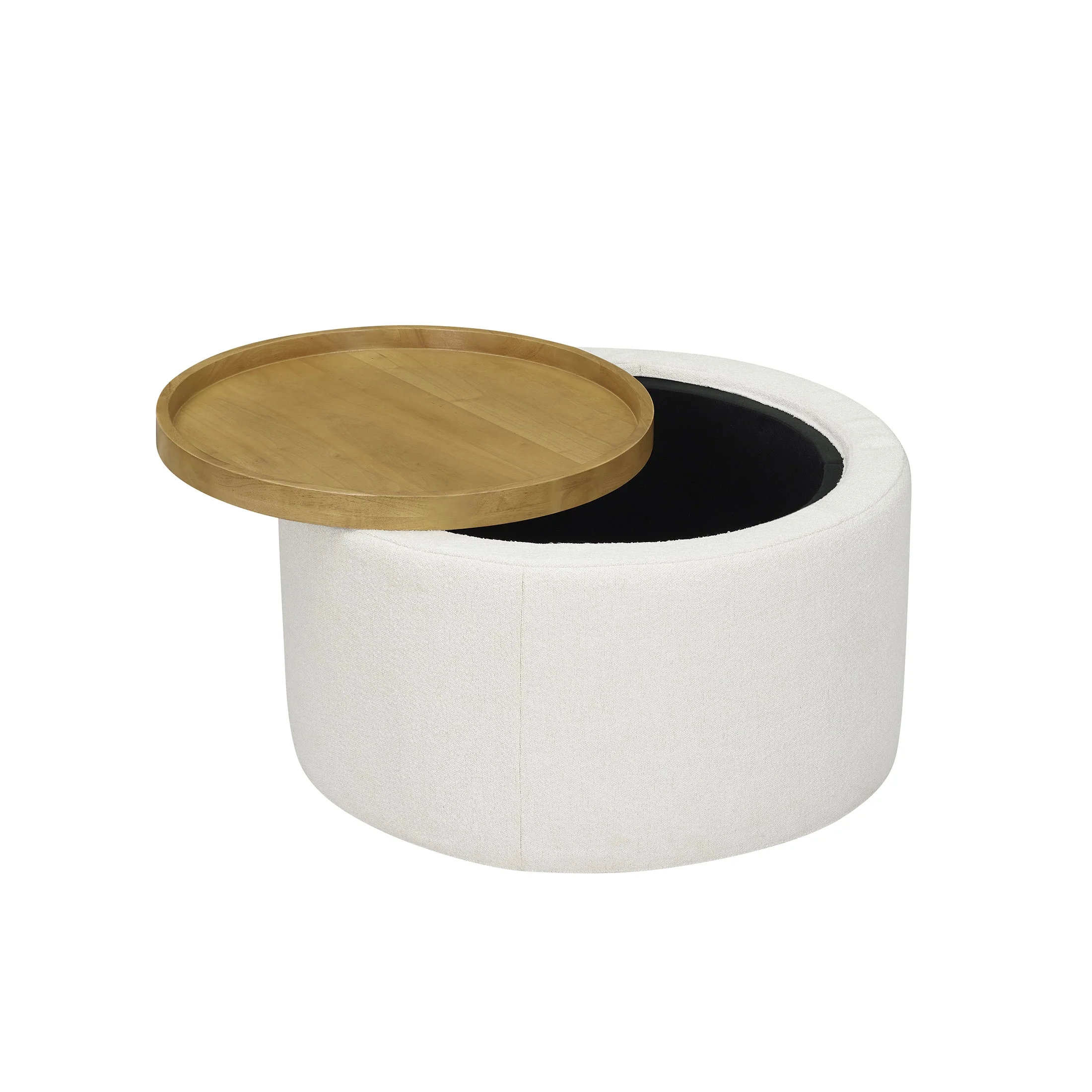 Beautiful Drew Stowaway Coffee Table with Storage by Drew Barrymore, Cream