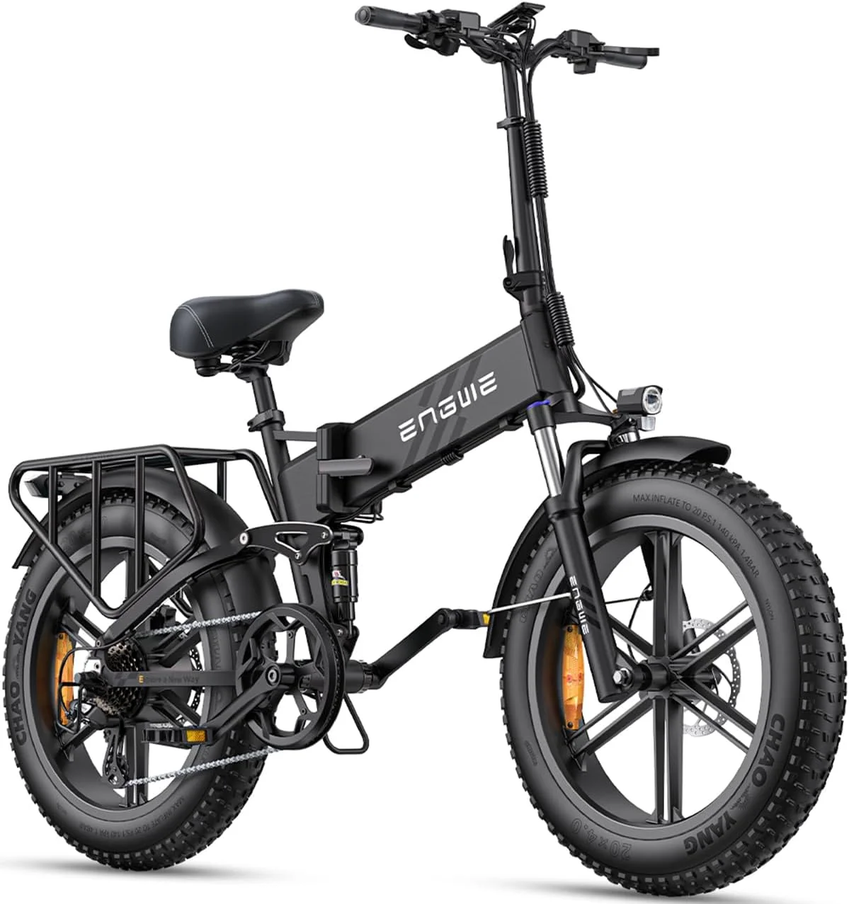 Engwe Engine Pro 2.0 750W Motor Folding Electric Bike for Adults,52V 13A Removable Battery,Black - Curated Treasures Market
