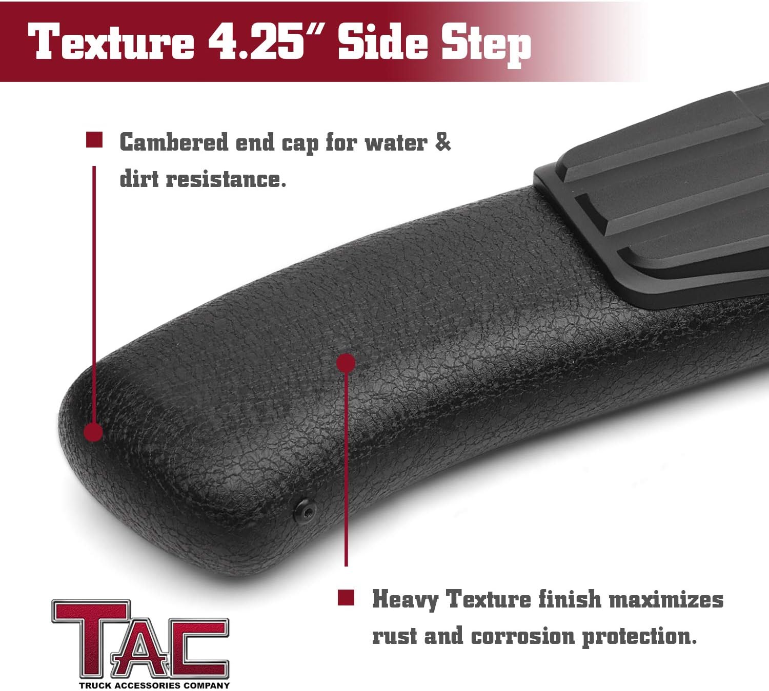 TAC Sidewinder Running Boards Fit 2019-2022 Silverado/Sierra 1500 | 2020-2022 Silverado/Sierra 2500/3500 Double Cab (Exclude 2019 LD and Limited Models) Truck 4” Drop Texture Black Side Bars Armor