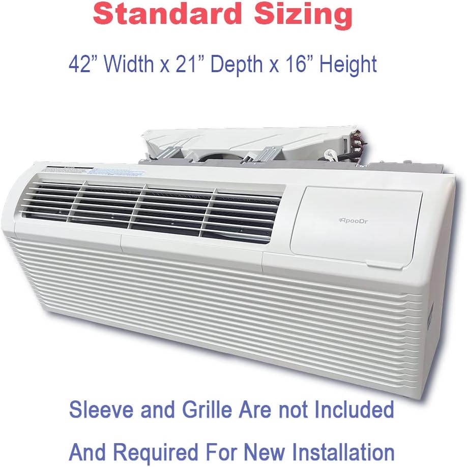 9,000 BTU PTAC Packaged Terminal Air Conditioner With Heat Pump PTHP Unit Heating And Cooling With Electric Cord