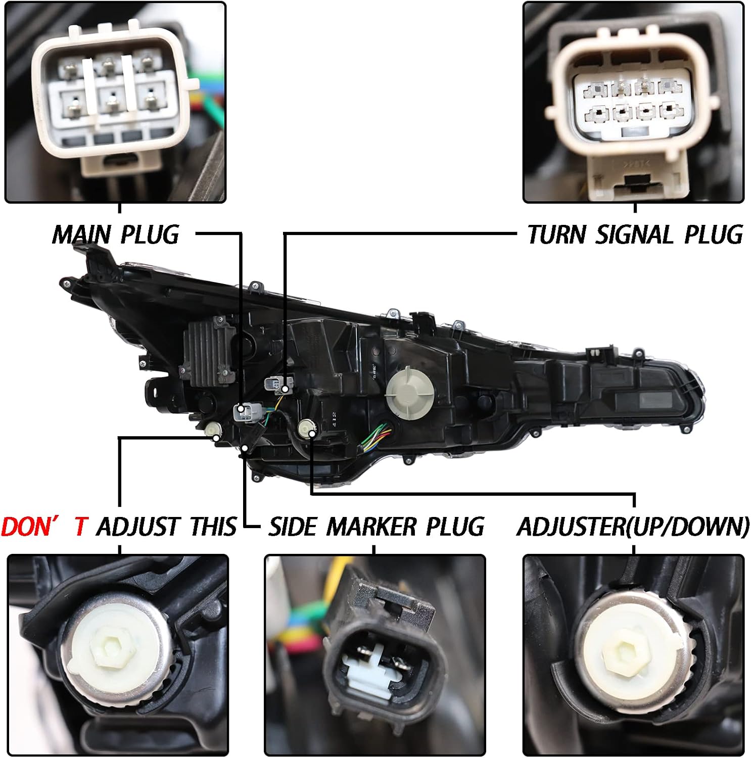 HWLMPS Full Led Headlights Assembly Compatible with 2020 2021 2022 Toyota Corolla SE/XLE/XSE, Replacement Headlamp Driver Side, Plastic Housing Polycarbonate Lens Plug and Play