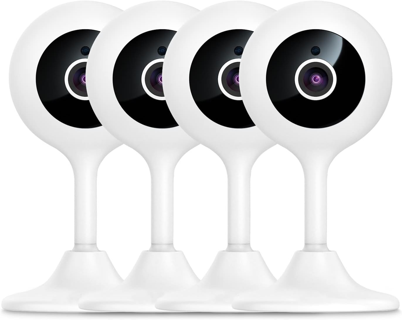 WiFi Camera Indoor, 1080P HD Smart Security Camera with &Night Vision, Motion Detection, Two-Way Audio, Nanny for Baby/Elder/Pet, Home Safety Monitor Controlled by App, Compatible with Alexa, 4-Pack Pack of 2