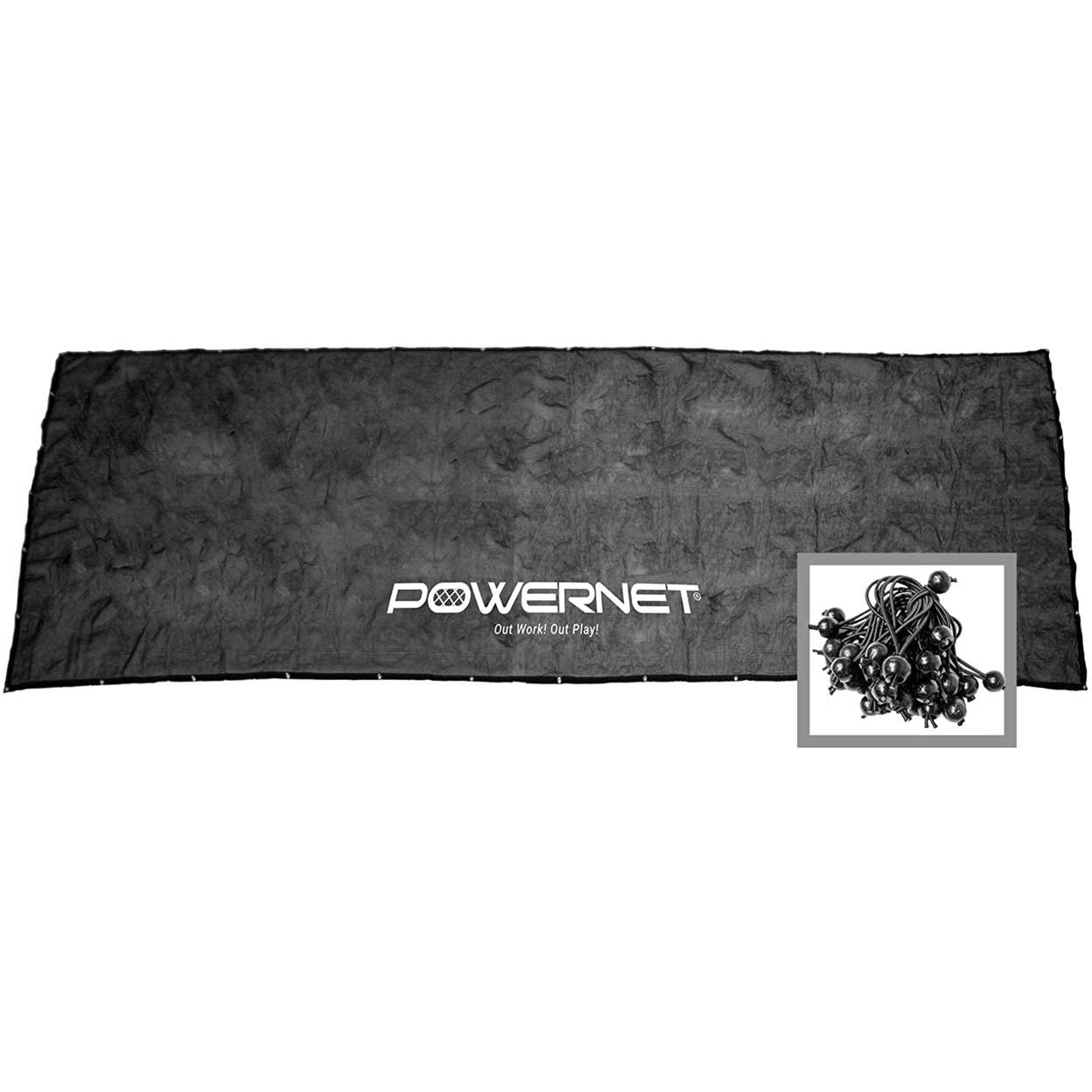 powerNet Fence Shade Net Cover | Portable Baseball Softball Dugout Sun Screen | 18.75 FT x 7 FT | Blocks Sun to Keep Players Cool | Easily Attach to Any Chain Link Fence with Included Bungee Ball Ties
