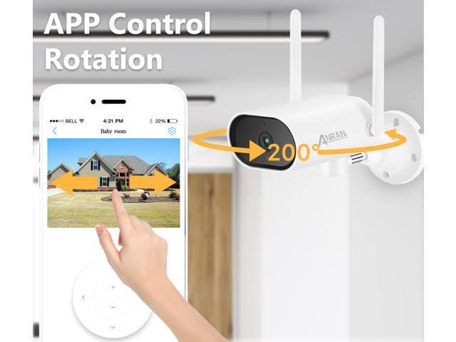 [180&deg; Swivelling Camera] Wireless Surveillance Camera System with 13 inch Monitor, Anran 5MP 8CH NVR Via 4pcs 3MP Home WiFi CCTV