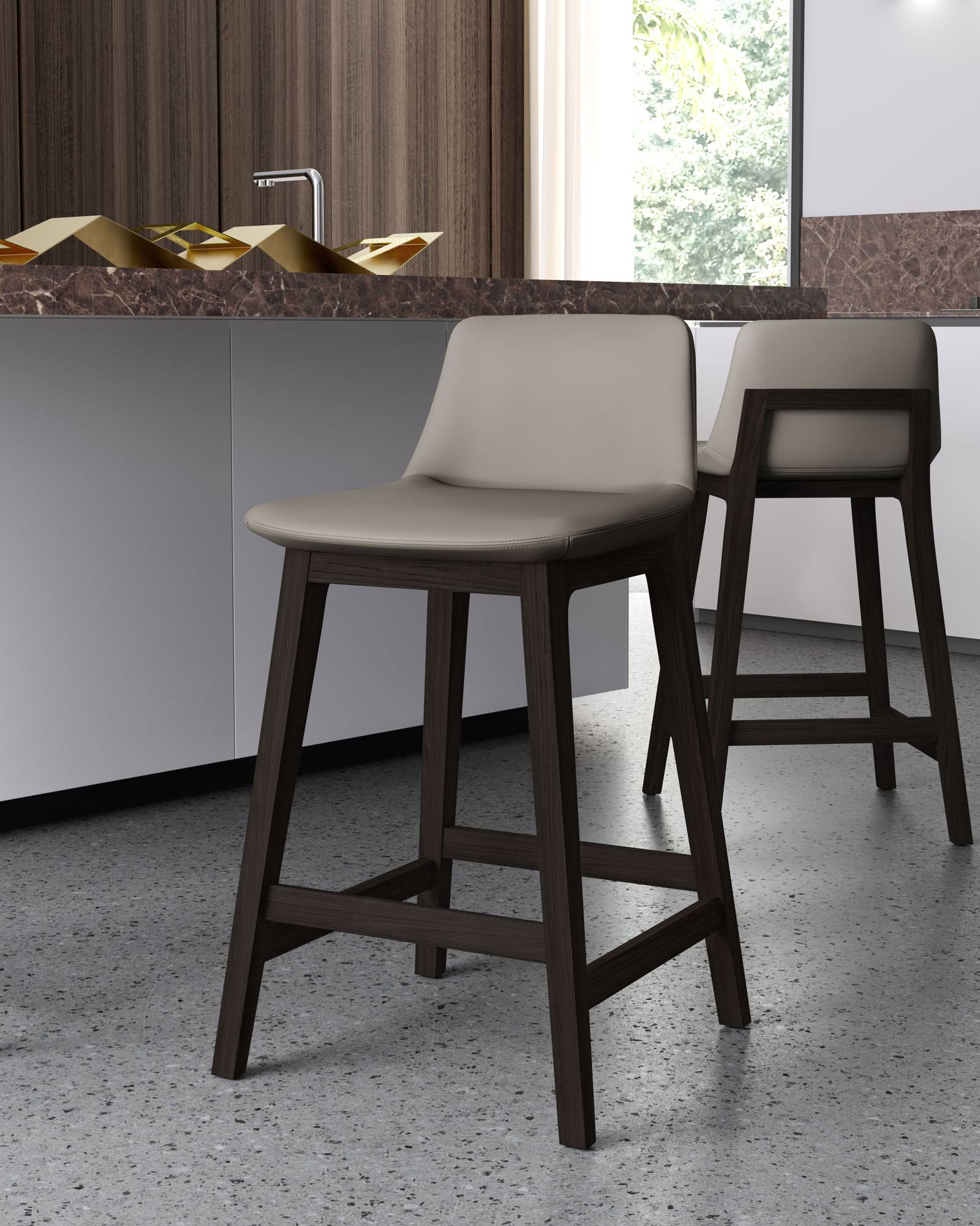 Modloft Mercer Counter Stool - Graphite Eco Leather