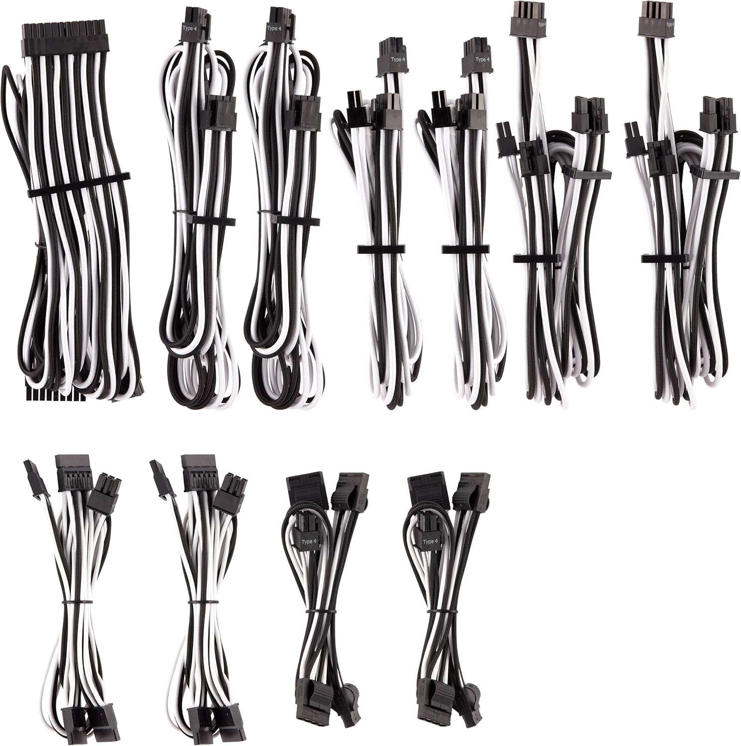 CORSAIR Premium Individually Sleeved PSU Cables Pro Kit for Corsair PSUs &ndash; White, 2 Year Warranty